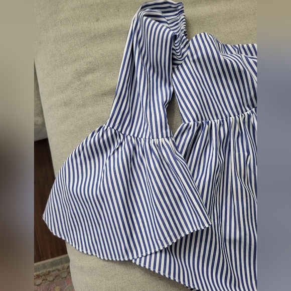 Sweet heart off-shoulder pinstripe baby doll top XS Buffalo - Picture 2 of 7